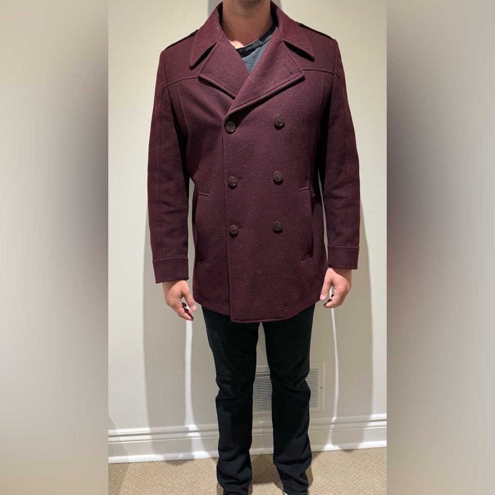 Daniel Hechter Men's Deep Burgundy Peacoat